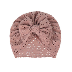 Newborn Baby Girls Bow Bandana Beanie for Autumn and Spring