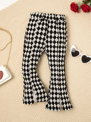 Toddler Girls Plaid Striped Flare Pants