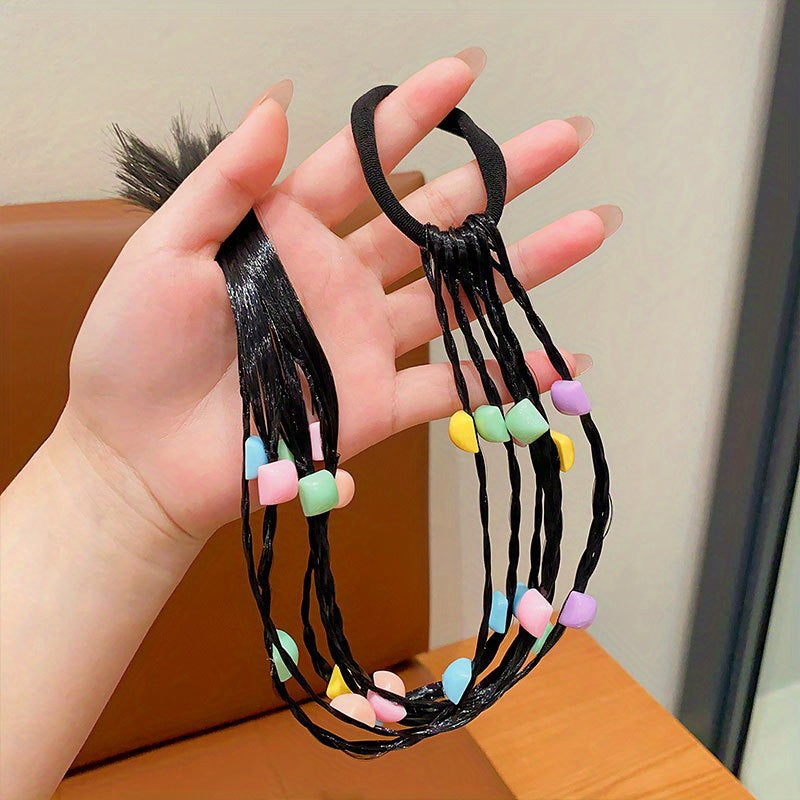 Children's Wig Hair Tie Braid Hair Elastic Sweet Braid Girls