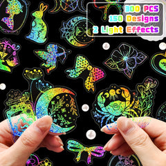300pcs Holographic Butterfly Stickers for DIY Scrapbook Journal