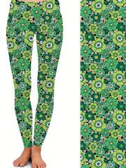 Floral Graphic Yoga Leggings High Stretch Printed Workout Pants