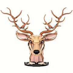 1072pcs DIY Deer Head Building Blocks Creative Animal Models Home Decor Pendants