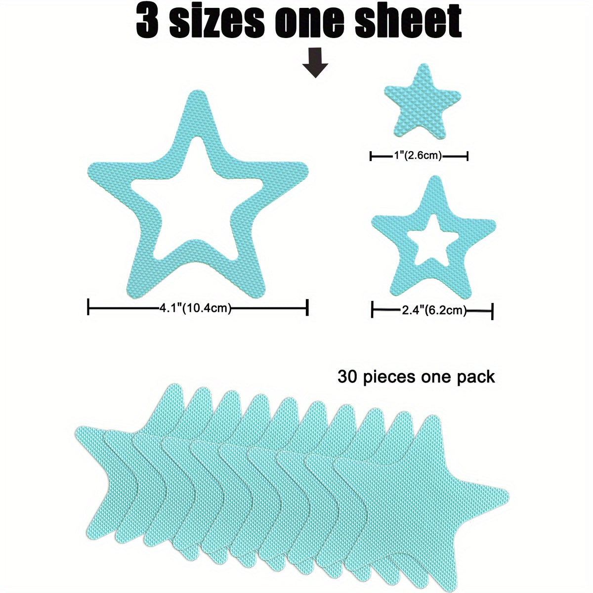10pcs Star Shaped Bathtub Sticker Non Slip Self Adhesive