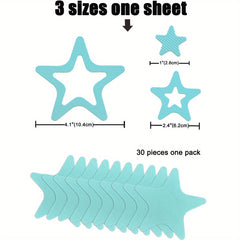10pcs Star Shaped Bathtub Sticker Non Slip Self Adhesive