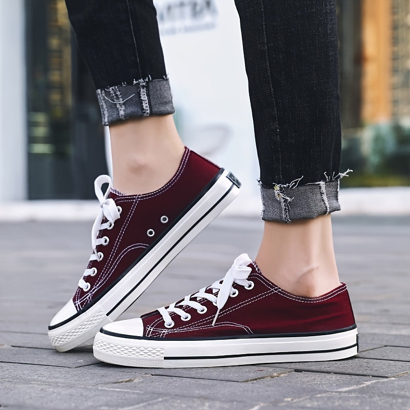 Women's Low Top Canvas Lace Up Sneakers