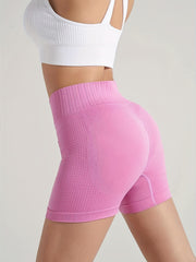 High Waist Yoga Quick Drying Sports Shorts Solid Butt Lifting Fitness Biker Shor