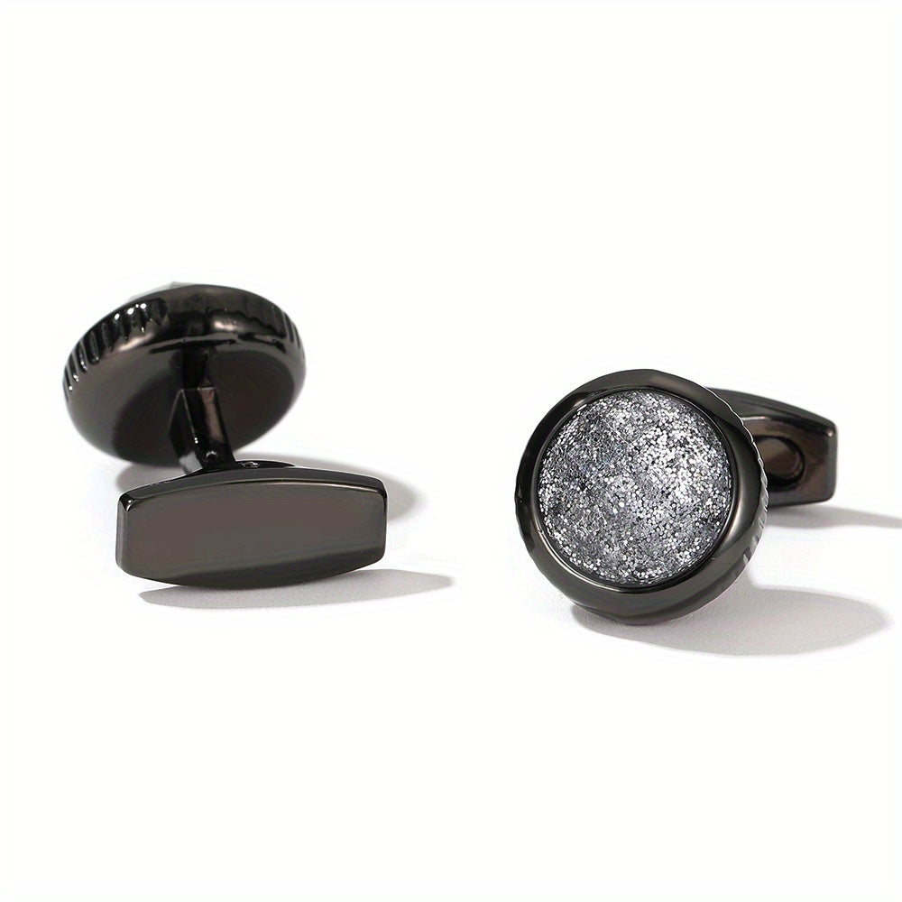 Colorful Crystal Round Men's Shirt Cufflinks Closure