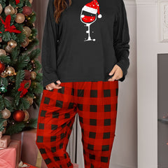 Christmas Lounge Set Women's Tee & Plaid Pants Pajamas