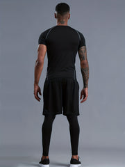 Men's 3-Piece Compression Suit Quick Drying - Sports & Fitness