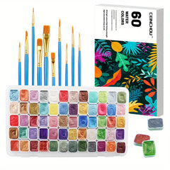 70pcs Watercolor Paint Set with Detail Brush - Art Supplies for Artists