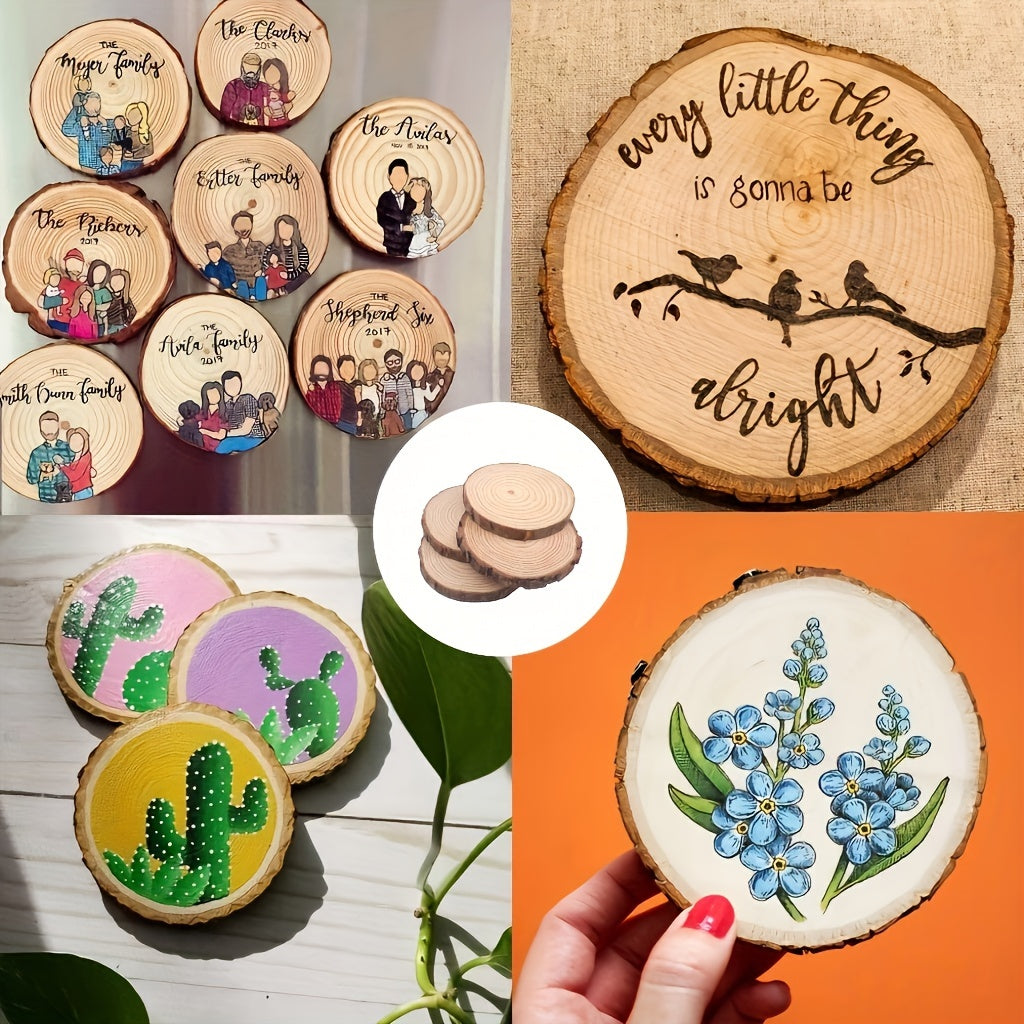 Natural Pine Slices Round Wood Slices for DIY Painting Coasters Christmas Decor