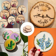 Natural Pine Slices Round Wood Slices for DIY Painting Coasters Christmas Decor