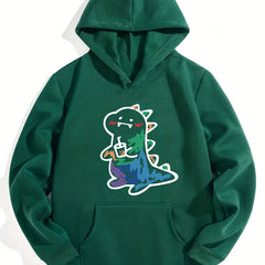 Dinosaur Print Boys Hooded Sweatshirt Spring Fall Kids Clothing