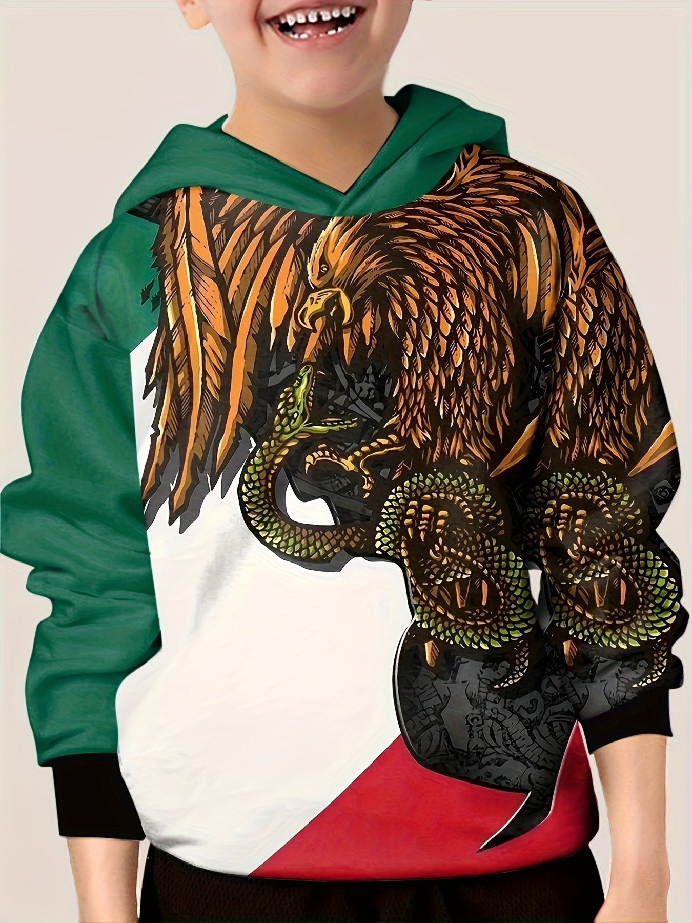 Eagle Graphic Hoodies Boys Girls Kids Clothes Halloween Gift Party