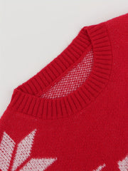Christmas Elements Pattern Pullover Sweater Crew Neck Women's Clothing