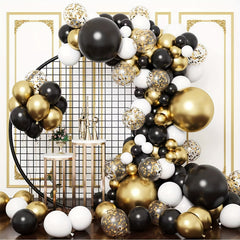 129pcs Golden Balloon Chain Set Graduation Season Birthday Decoration