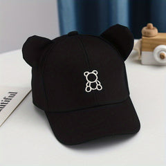 Kids' Bear Embroidered Sunshade Hat for Outdoor Activities