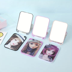 Girl Pattern Makeup Mirror Square Princess Mirror Folding Portable Makeup Mirror