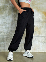 Cargo Pants Casual Elastic Waist Long Length Pants
