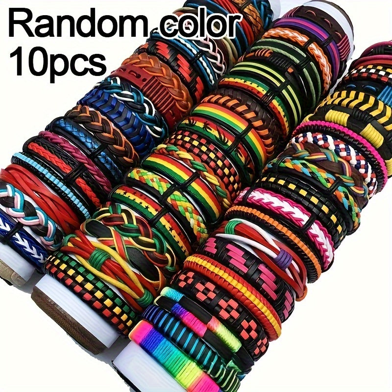 50pcs Vintage Leather Bracelets for Men Women Casual Dress Accessories
