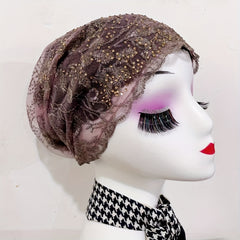 Embroidered Lace Turban Cap Head Wrap Chemo Hats