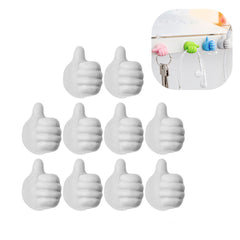 10pcs Self Adhesive Wall Hooks for Home Decor & Cable Organizer
