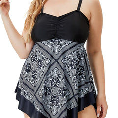 Ethnic Print Bikini Set Women's Medium Stretch Vacation Swimsuit