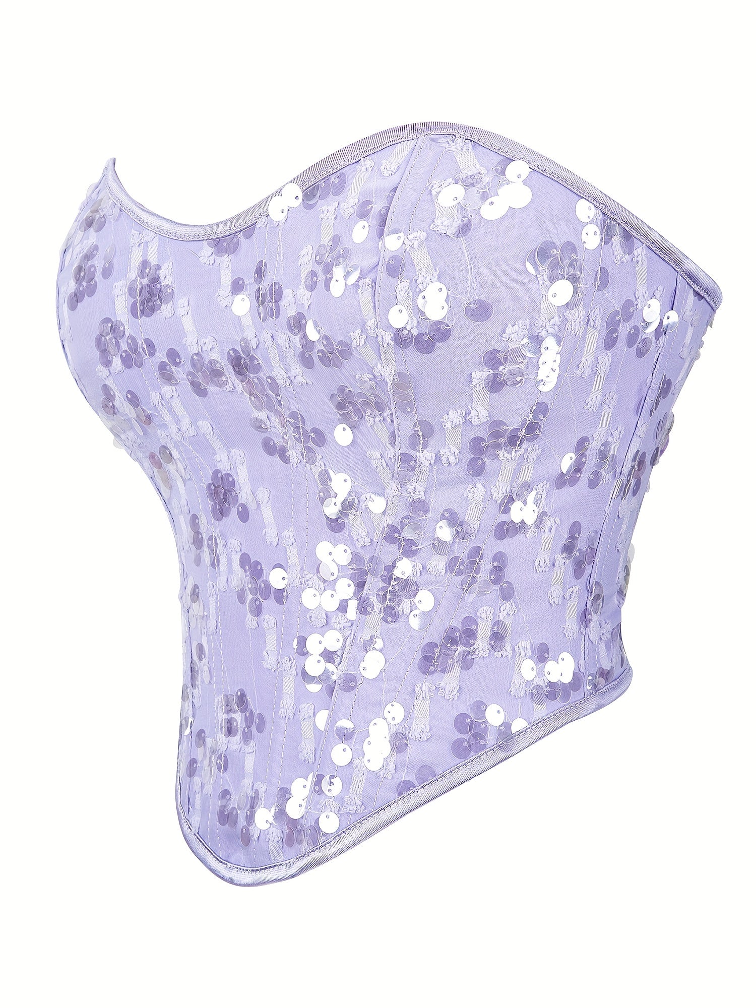 Sequin Strapless Corset Bustier Tummy Control Lace Push Up Body Shaper
