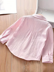 Girls Embroidered Collar Shirt Spring Autumn