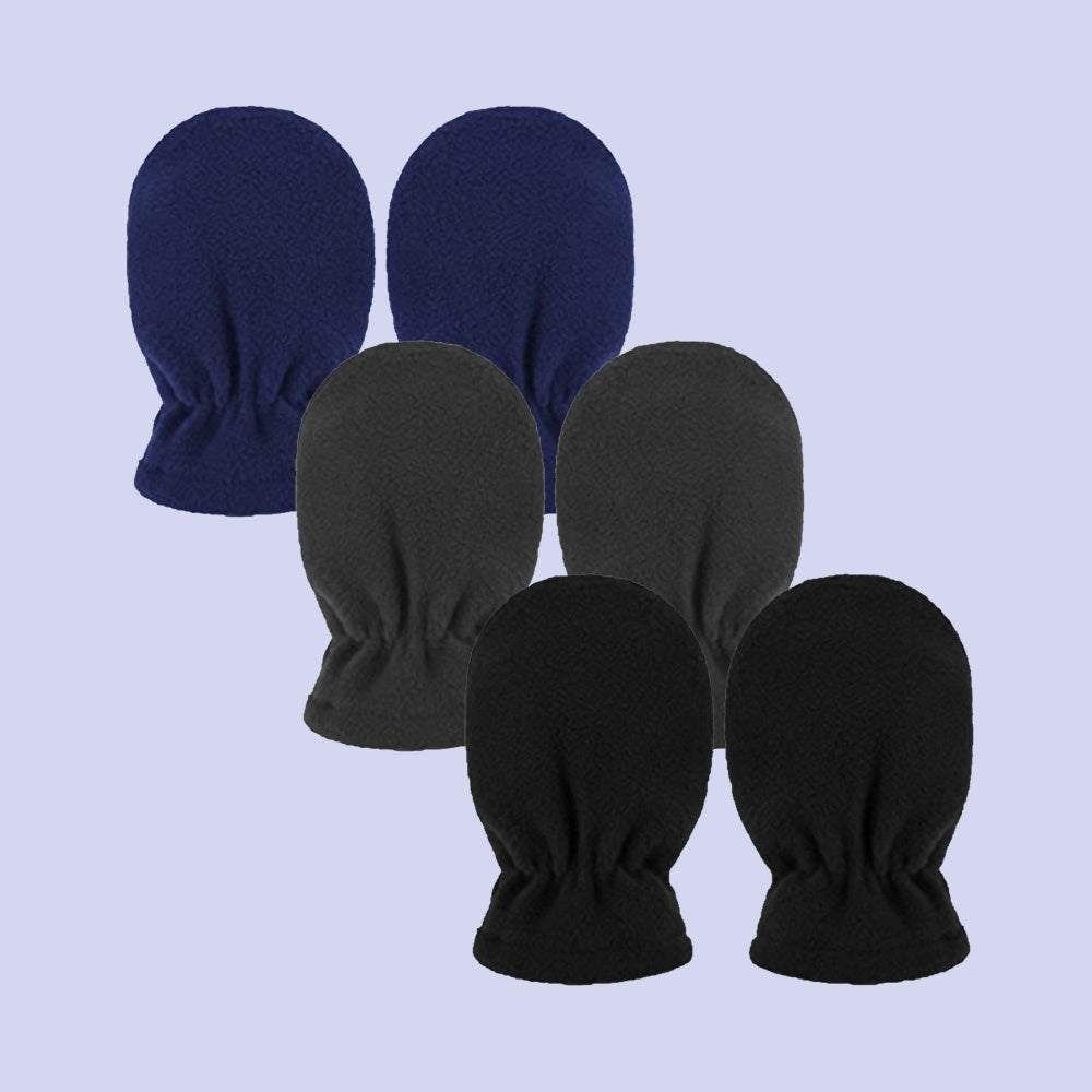 3 Pairs Baby Winter Mittens Fleece Thickened Warm Windproof Gloves