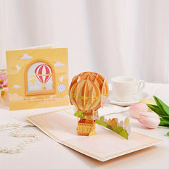 3D Pop Up Hot Air Balloon Greeting Card - Perfect for Various Occasions