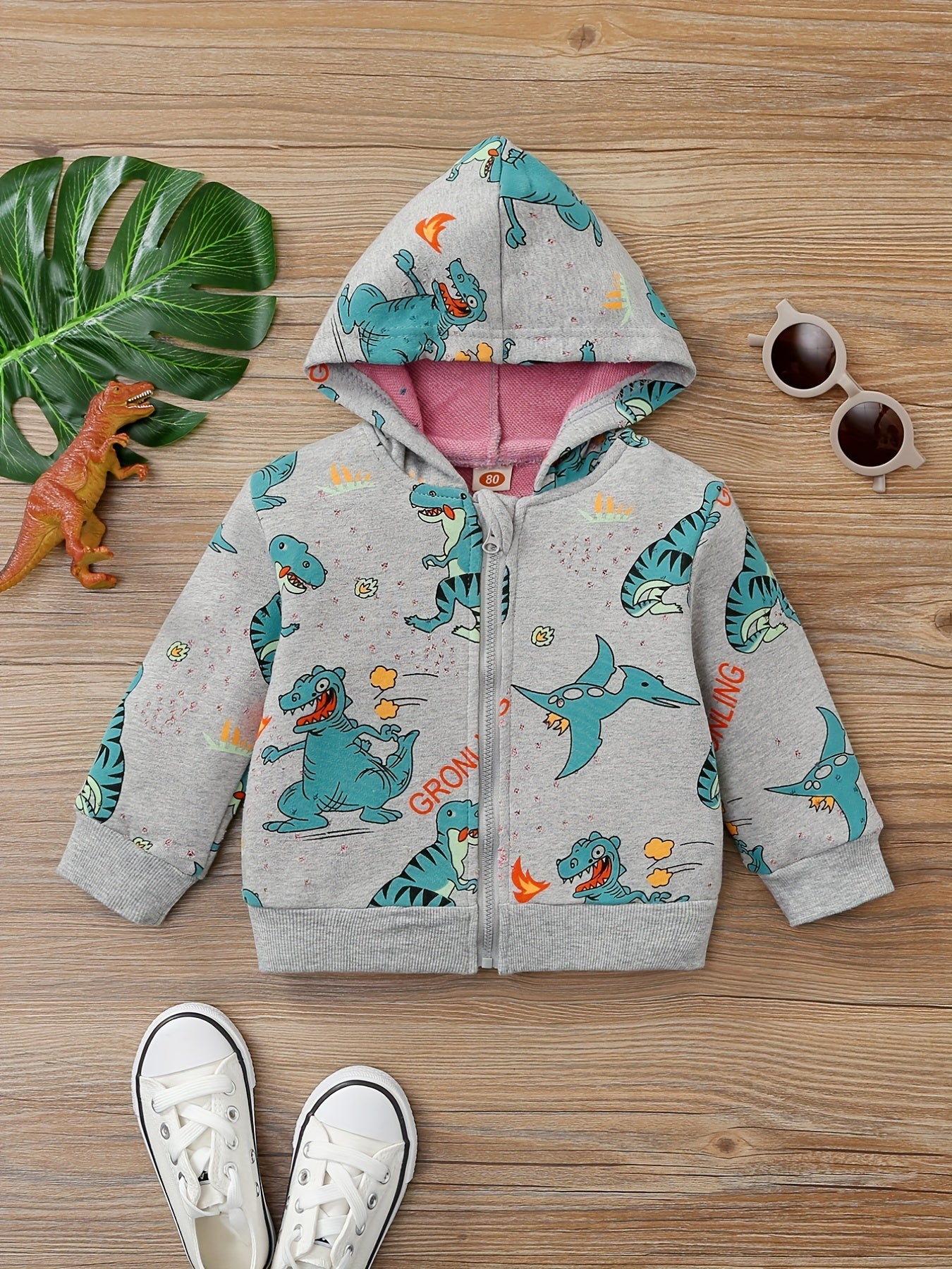 Baby Boys Cartoon Printed Hooded Sweatshirt