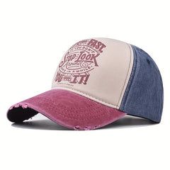 Distressed Graffiti Print Baseball Cap