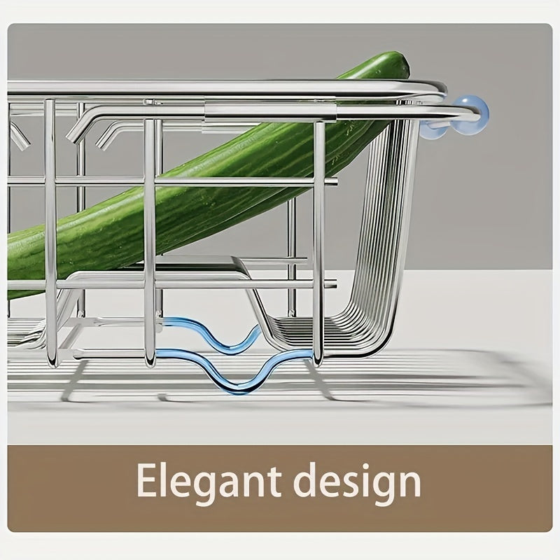 Retractable Stainless Steel Drain Basket Sink Rack