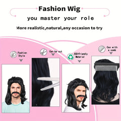 European American Men's Dress Up Wig 40 64 Cm Chemical Fiber Wig