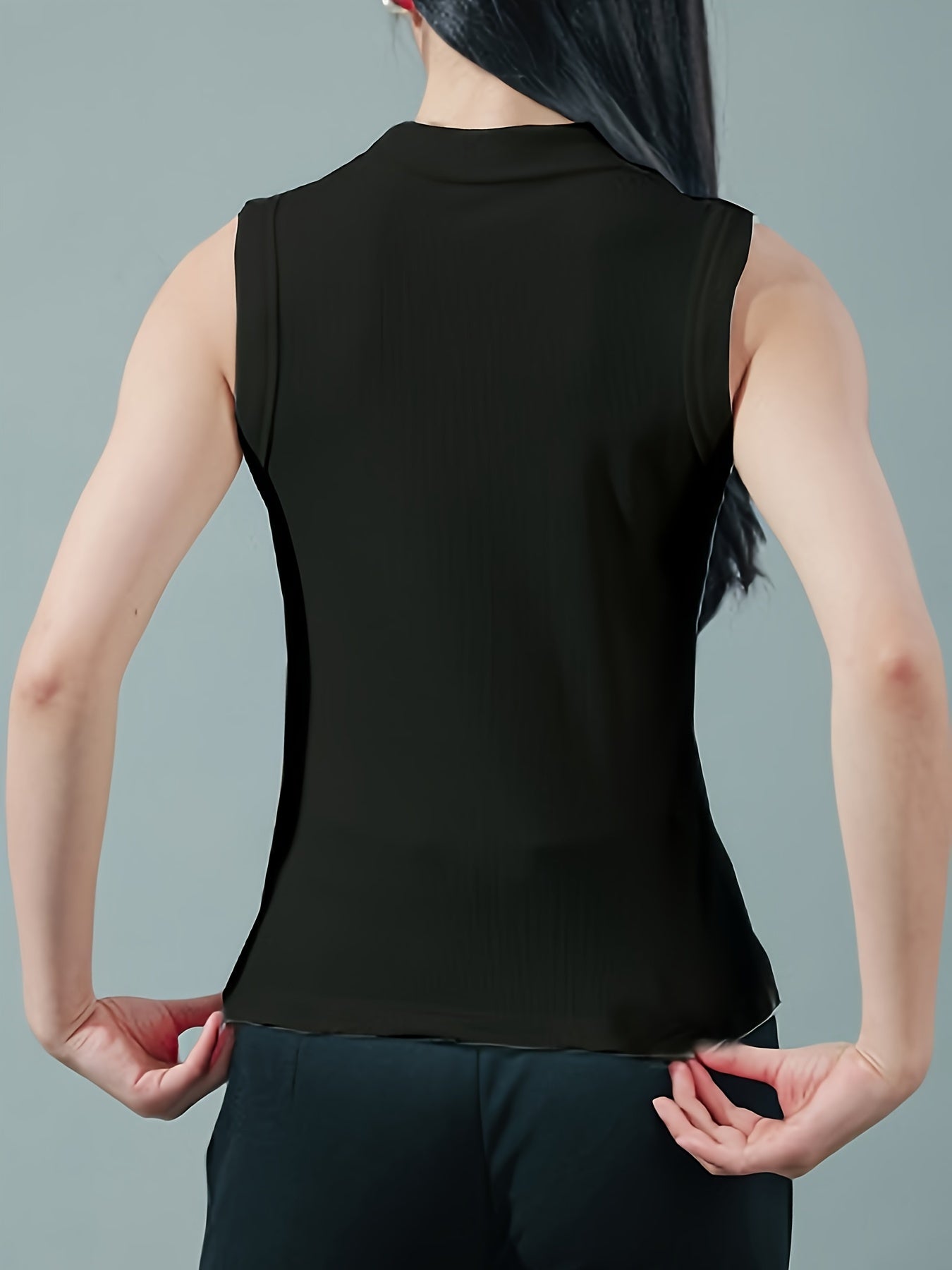 2pcs Ribbed Tank Tops Crew Neck Sleeveless Women's Lingerie