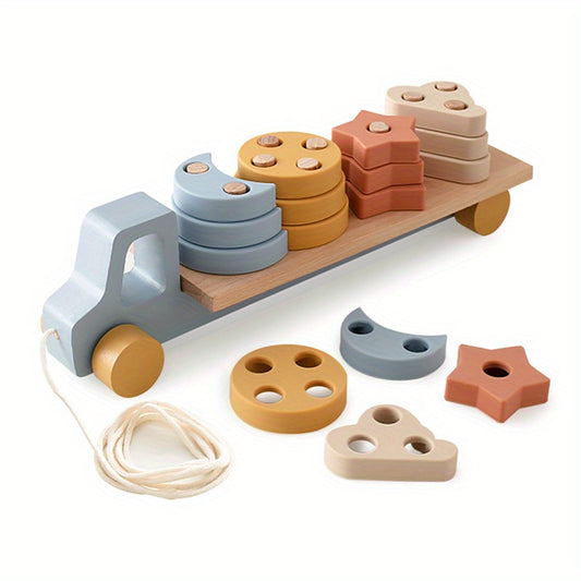 Silicone Stacks With Wooden Trailer & Combination Truck Shape