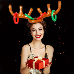 Inflatable Deer Antlers Set with Pump - Party Decoration Toy Props