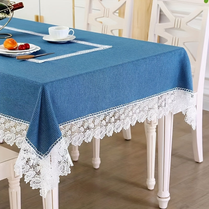 Cotton Linen Tablecloth Wrinkle Proof for Kitchen Dining Party Coffee Table Mat