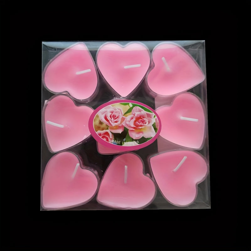 9pcs Romantic Heart Candles Proposal Confession Decor