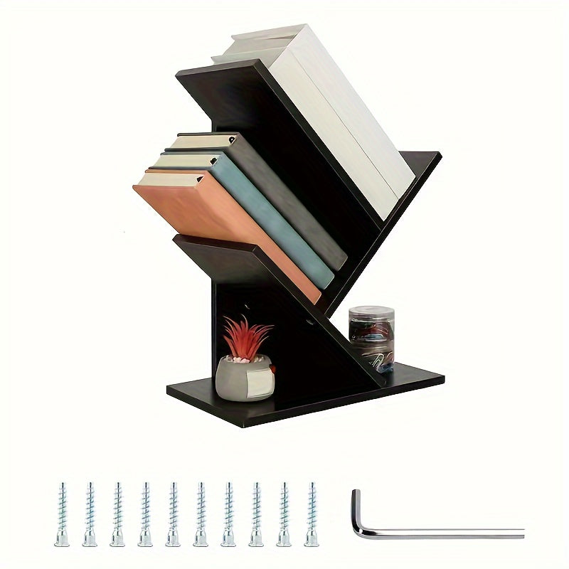 3-Layer Storage Rack Creative Mini Tree Desktop Bookshelf