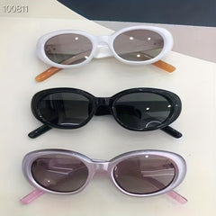 Y2K Oval Sunglasses Hiphop Star Decor Glasses UV400