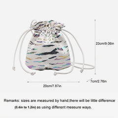 Strip Pattern Bucket Bag Crossbody Purse for Streetwear