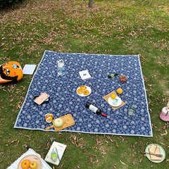 Waterproof Outdoor Blanket Flowers Printing Picnic Mat