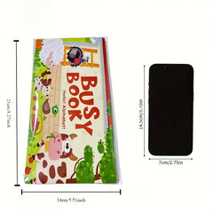 Colorful DIY Busy Book for Kids with Cartoon Animals & Numbers