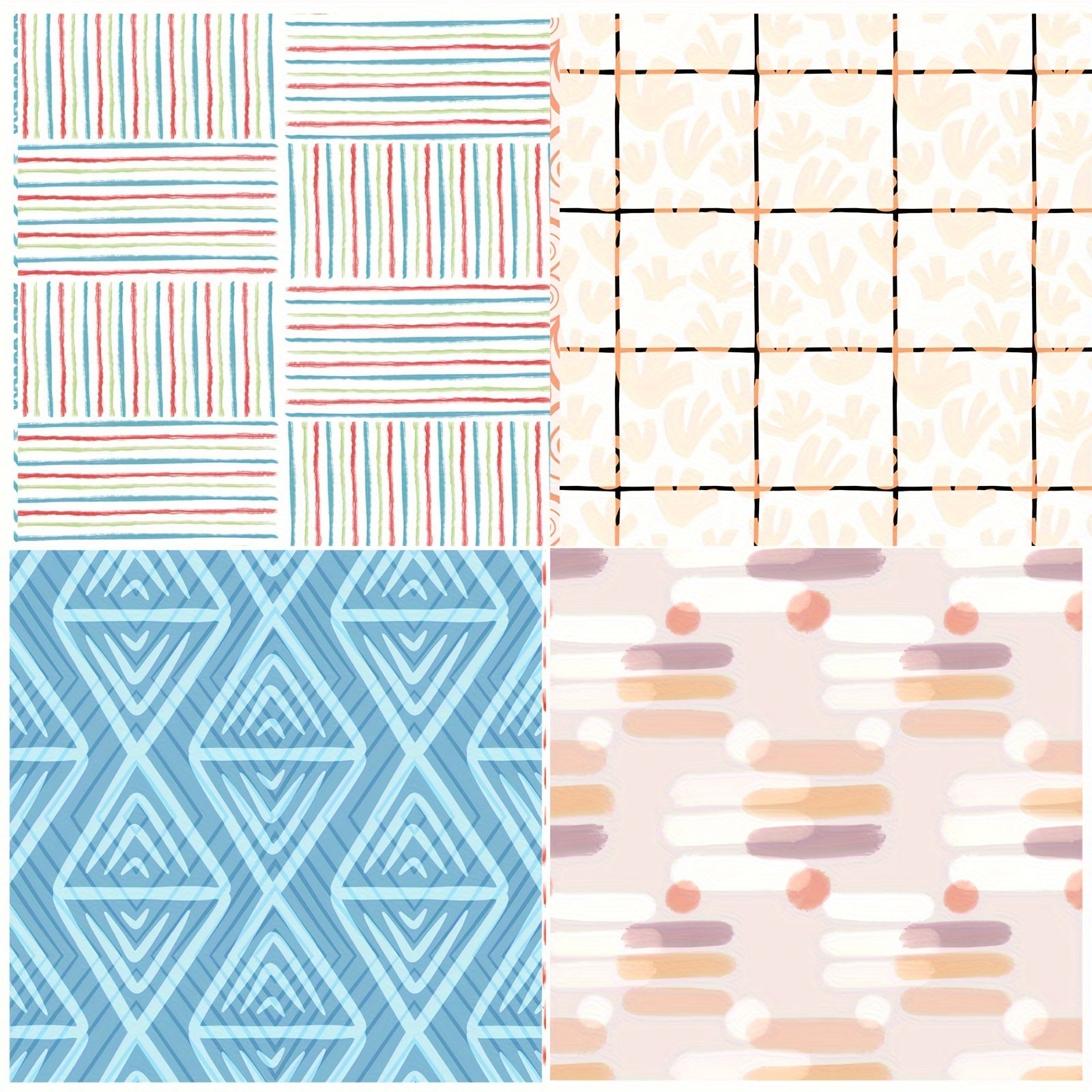 12pcs Bohemian Series Scrapbook Paper Art Card Pattern Paper
