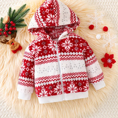 Snowflake Plush Coat for Girls - Warm & Stylish