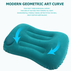 Portable Inflatable Neck Pillow for Travel - Push Type