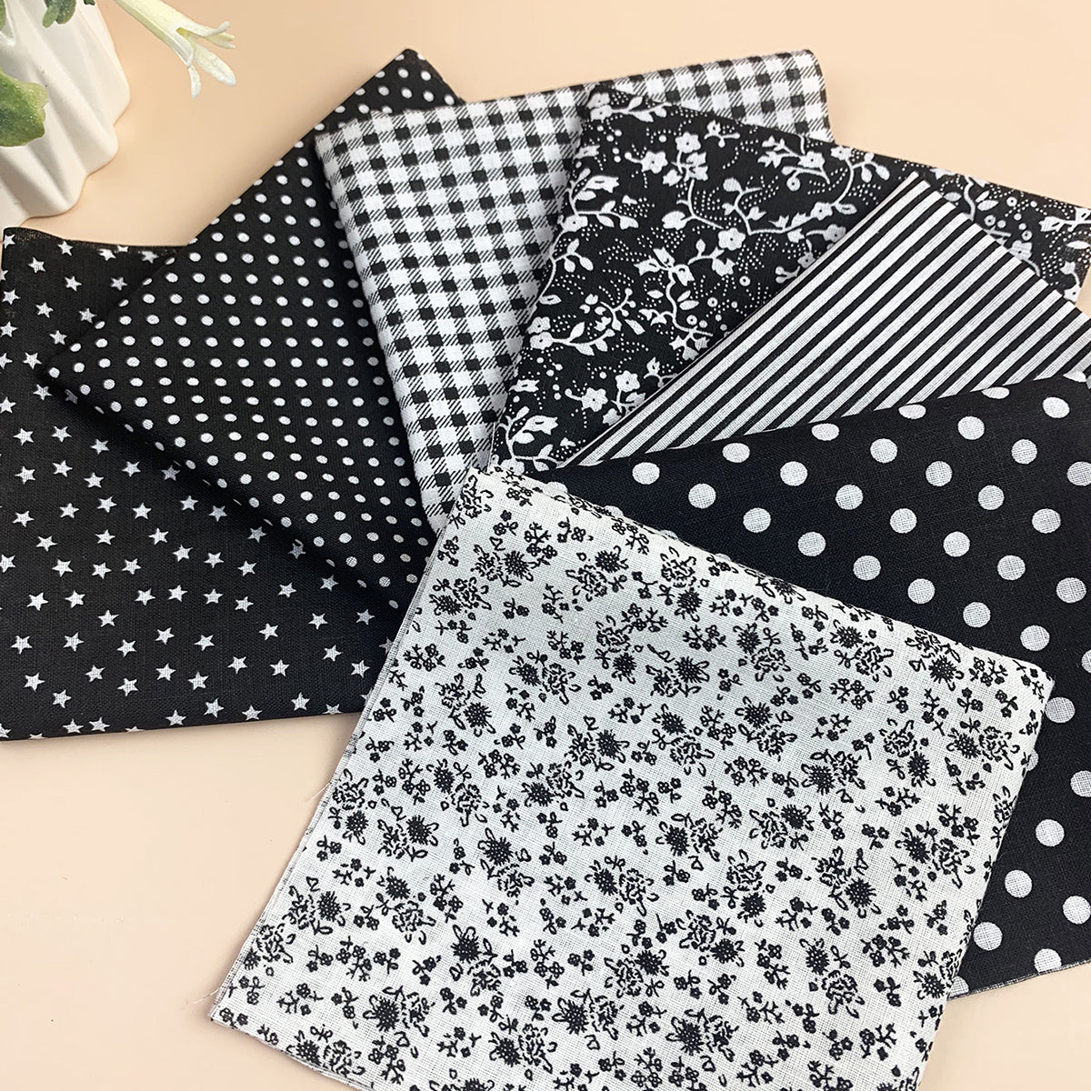 7pcs Cotton Fabric Printed Cloth for Sewing Quilting