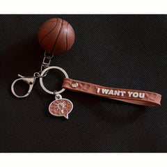 Sports Fan Keychains Football Basketball Keyrings Car Backpack Accessories